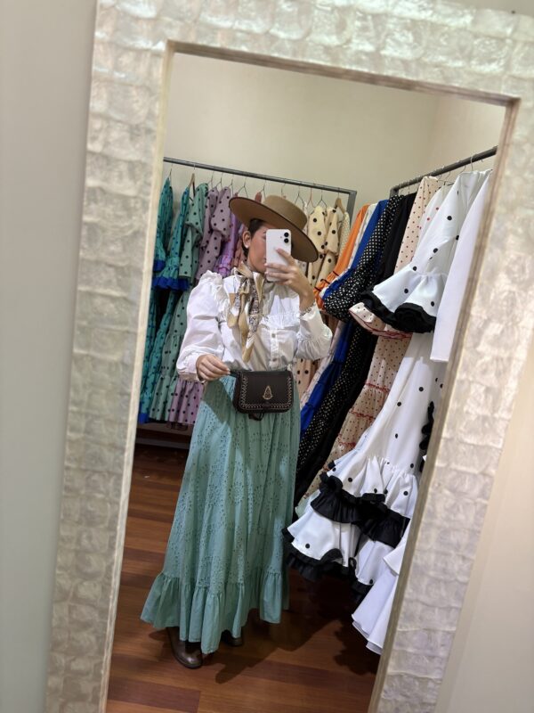 Falda Lucia verde agua