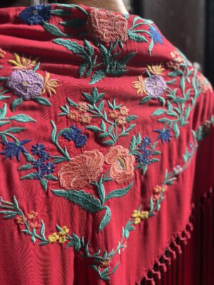 Mantón Cantillana rojo