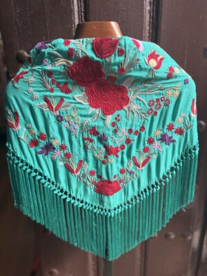 Mantón Cantillana verde Andalucía