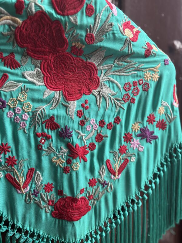 Mantón Cantillana verde Andalucía