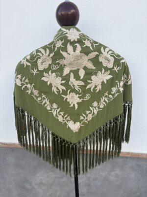 Mantón África verde oliva