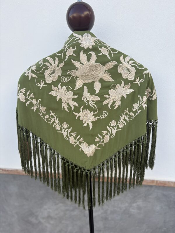 Mantón África verde oliva