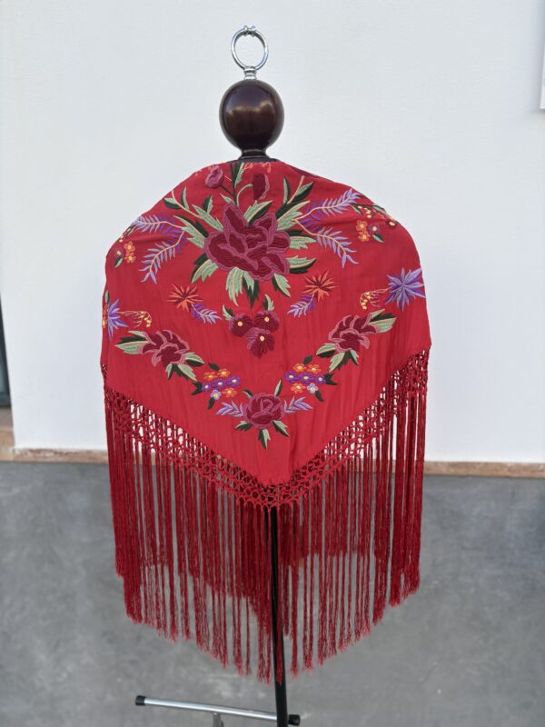 Mantón soleá rojo