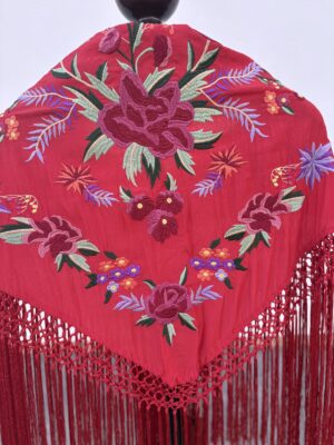 Mantón soleá rojo