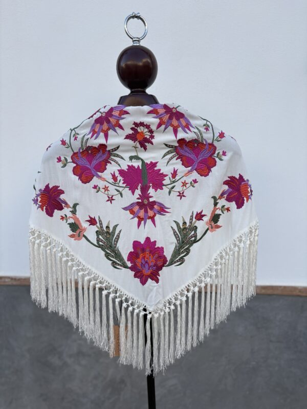 Mantón soleá blanco