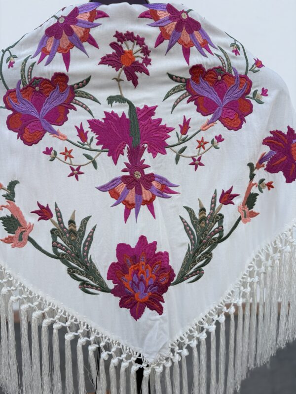 Mantón soleá blanco