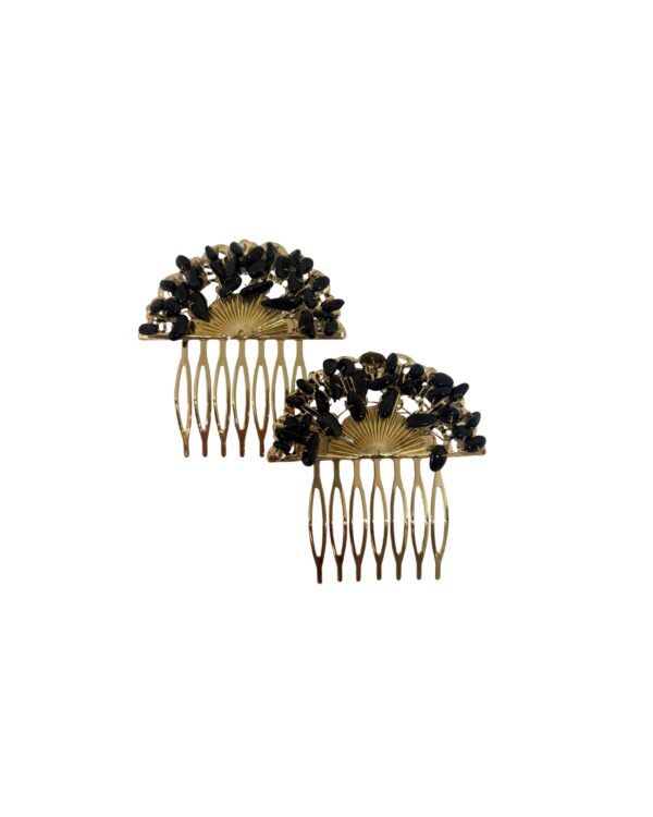 Peinecillos abanico piedras