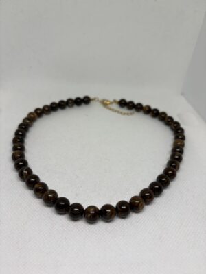 Collar bolos mediano marrón