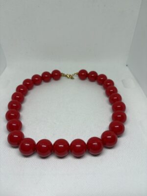 Collar bola grande rojo