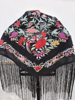 Mantón colibrí negro