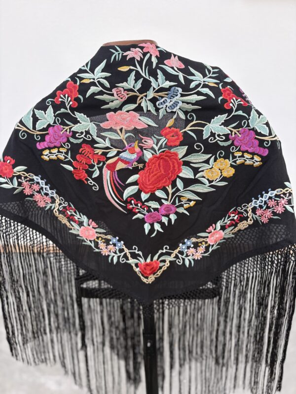 Mantón colibrí negro