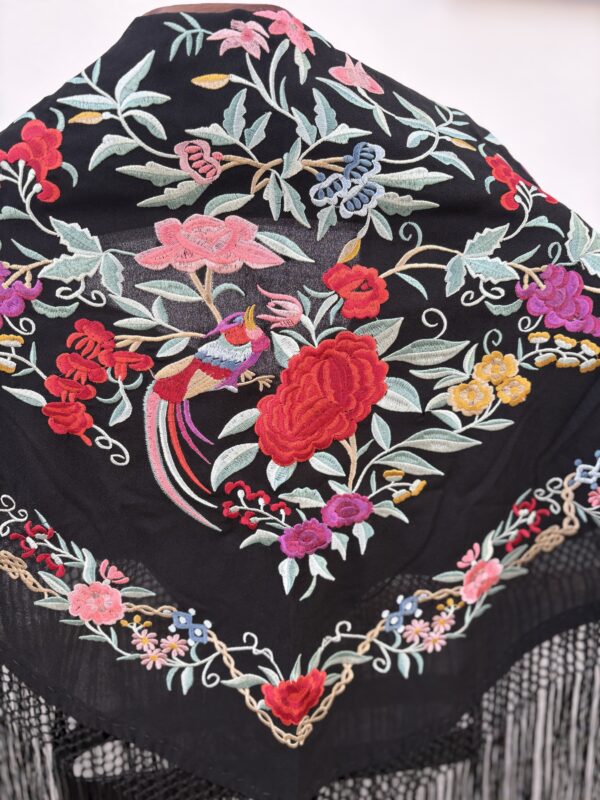 Mantón colibrí negro
