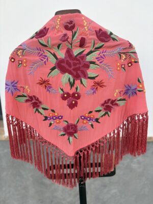Mantón Soleá coral