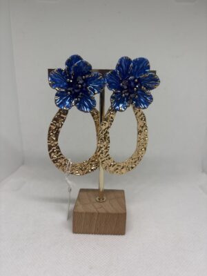 Pendientes flor azulina