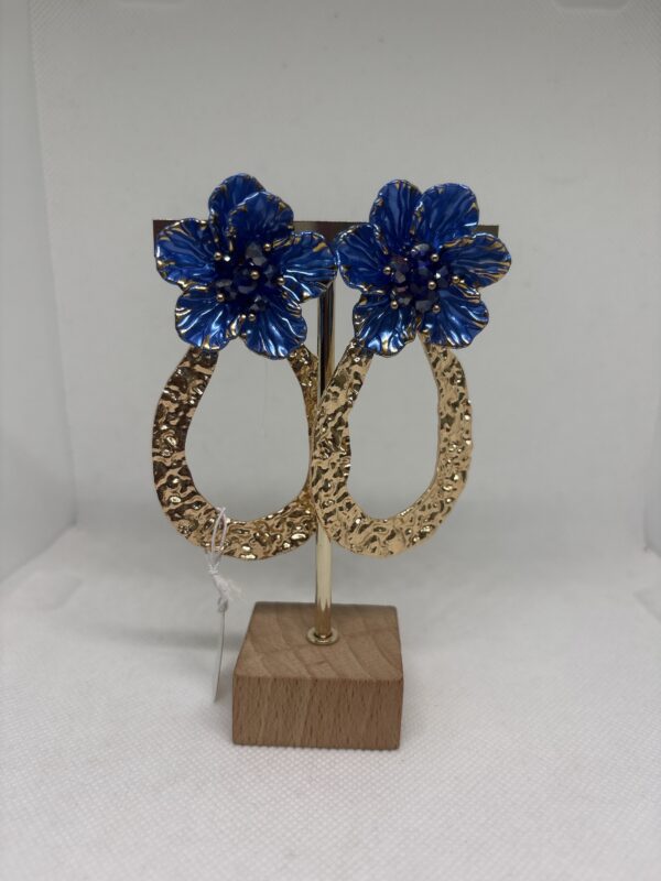 Pendientes flor azulina
