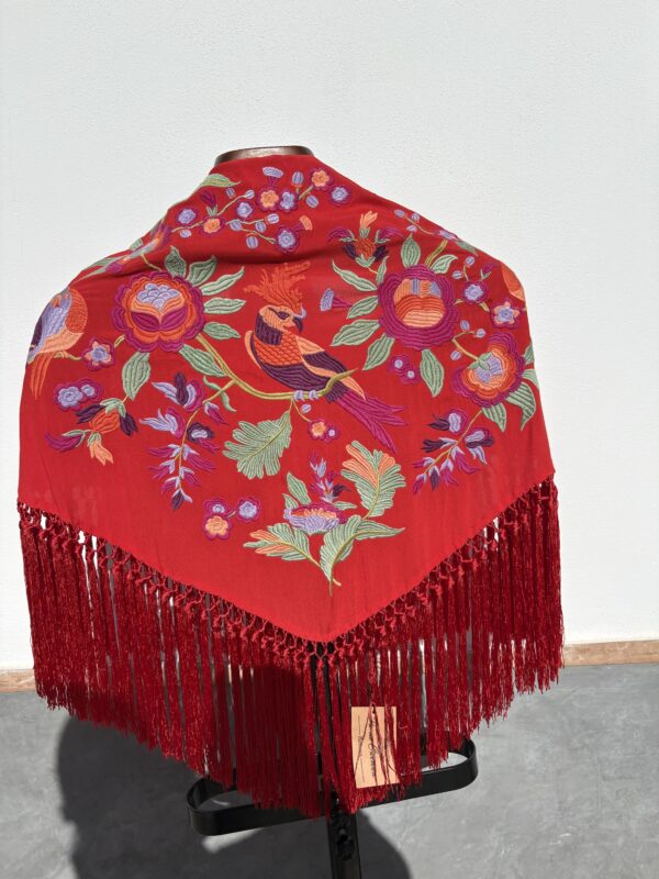 Mantón colibrí coral anaranjado