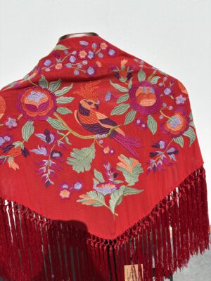 Mantón colibrí coral anaranjado