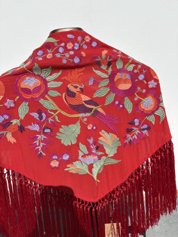 Mantón colibrí coral anaranjado